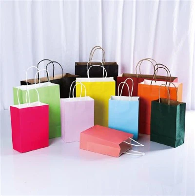 Kraft qog'ozli dumaloq arqon sumkasi