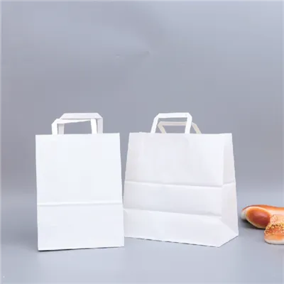 Oq kraft qog'ozli oziq-ovqat portativ qadoqlash sumkasi